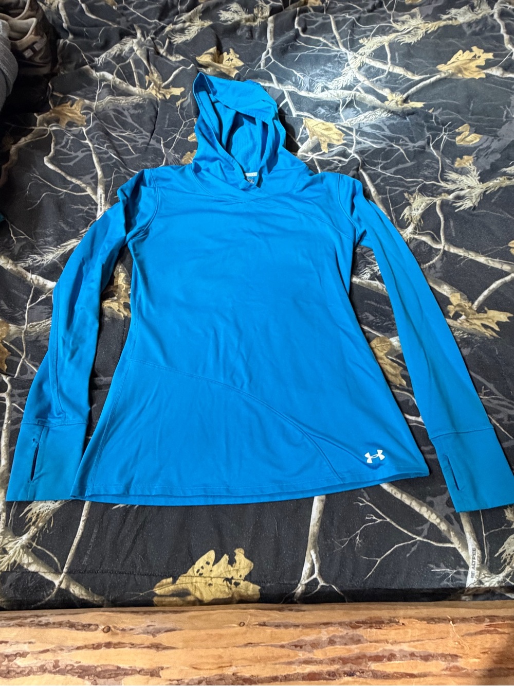 Under Armour Women's Bright Blue Hooded Coldgear Pullover